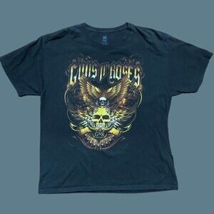 Hanes Guns & Roses 2011 USA Tour Concert Rock Band Tee T-Shirt Black Men's Large